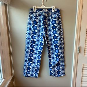 Zara blue floral straight leg jeans - Never worn